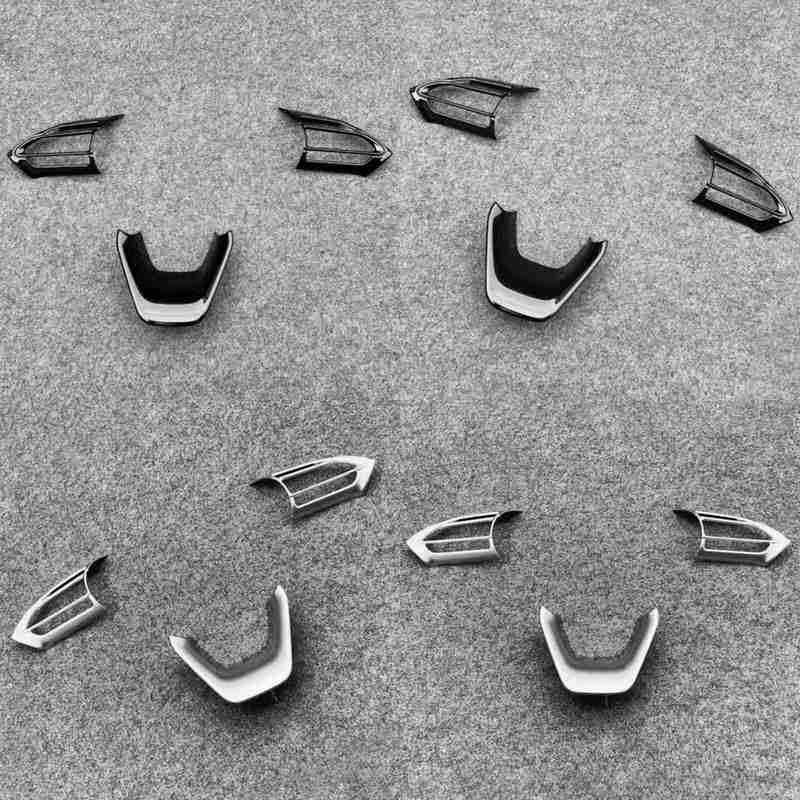 A87Q-for Toyota Yaris Cross   ABS Bright Black Car Interior Steering Wheel Cover Trim Moldings Car Styling