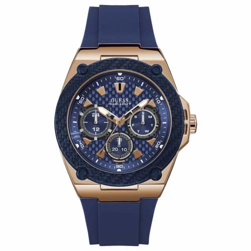 

GUESS Rose Gold Stainless Steel Watch with Blue Silicone Strap Model: U1049G2 141 [ ]