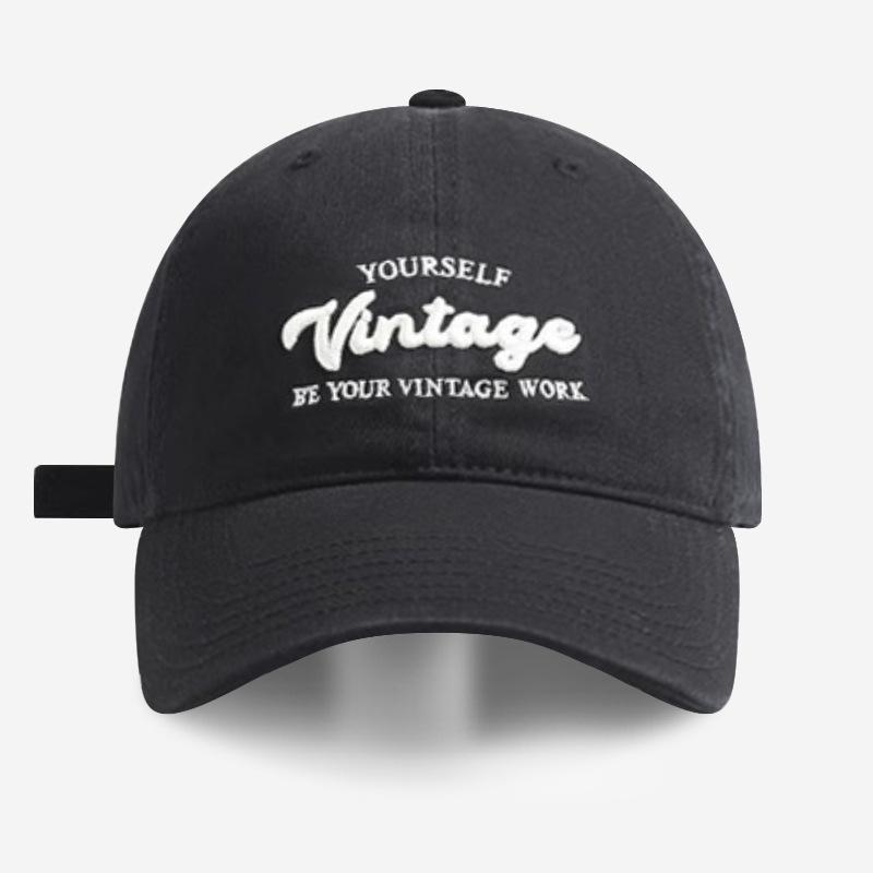 Peaked Cap Women's New Spring and Summer Big Head Circumference Shows a Small Face, Fashionable Casual Baseball Cap Men's Versatile Breathable Letters