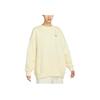 Nike Logo Patch Fleece-Lined Crew Neck Sweatshirt Women Tops Yellow FB1918-744