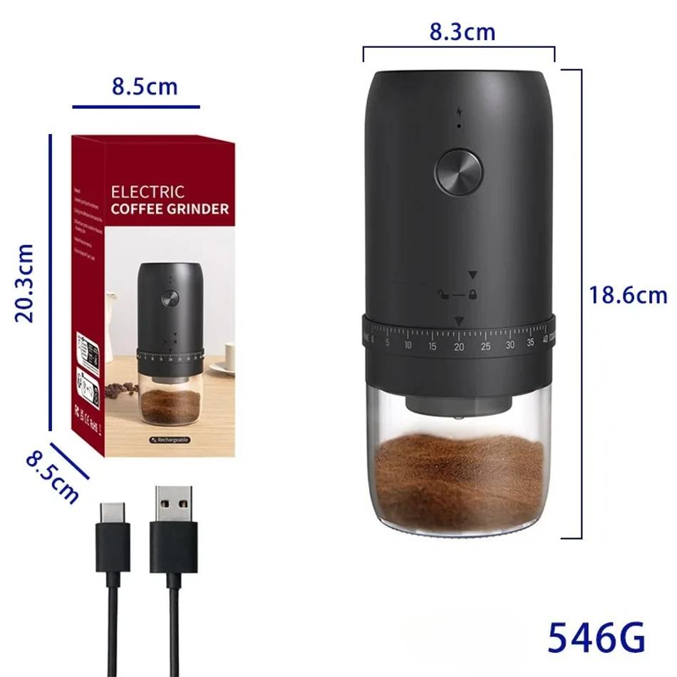 Neue Tragbare USB Elektrische Kaffeebohnenmühle 40 Mahlgrade Extern Einstellbare Wiederaufladbare Mühlen Haushalt Mini Kaffeemaschine