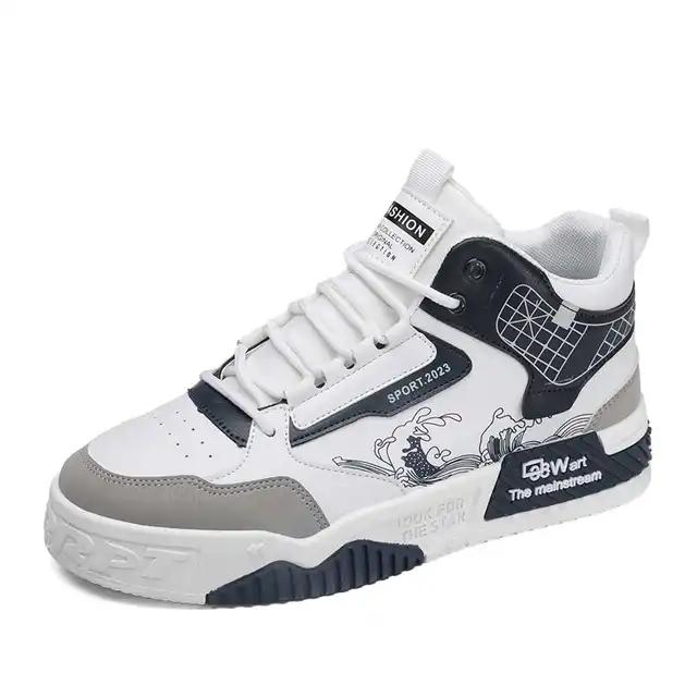 Scarpe casual da uomo a taglio alto con suola spessa a quattro stagioni moda studente scarpe basse suola morbida scarpe da passeggio giovanile sportive scarpe da skate