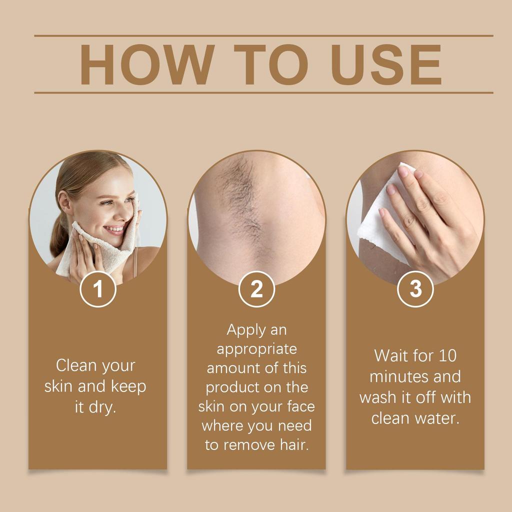 HOYGI Gentle Coconut Facial Hair Removal Cream for Men & Women - Non-Irritating Beard & Lip Hair Removal