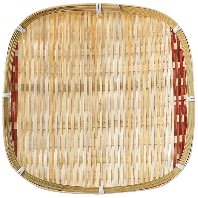 Japanese Style Rice Husk Woven Square Tray Basket