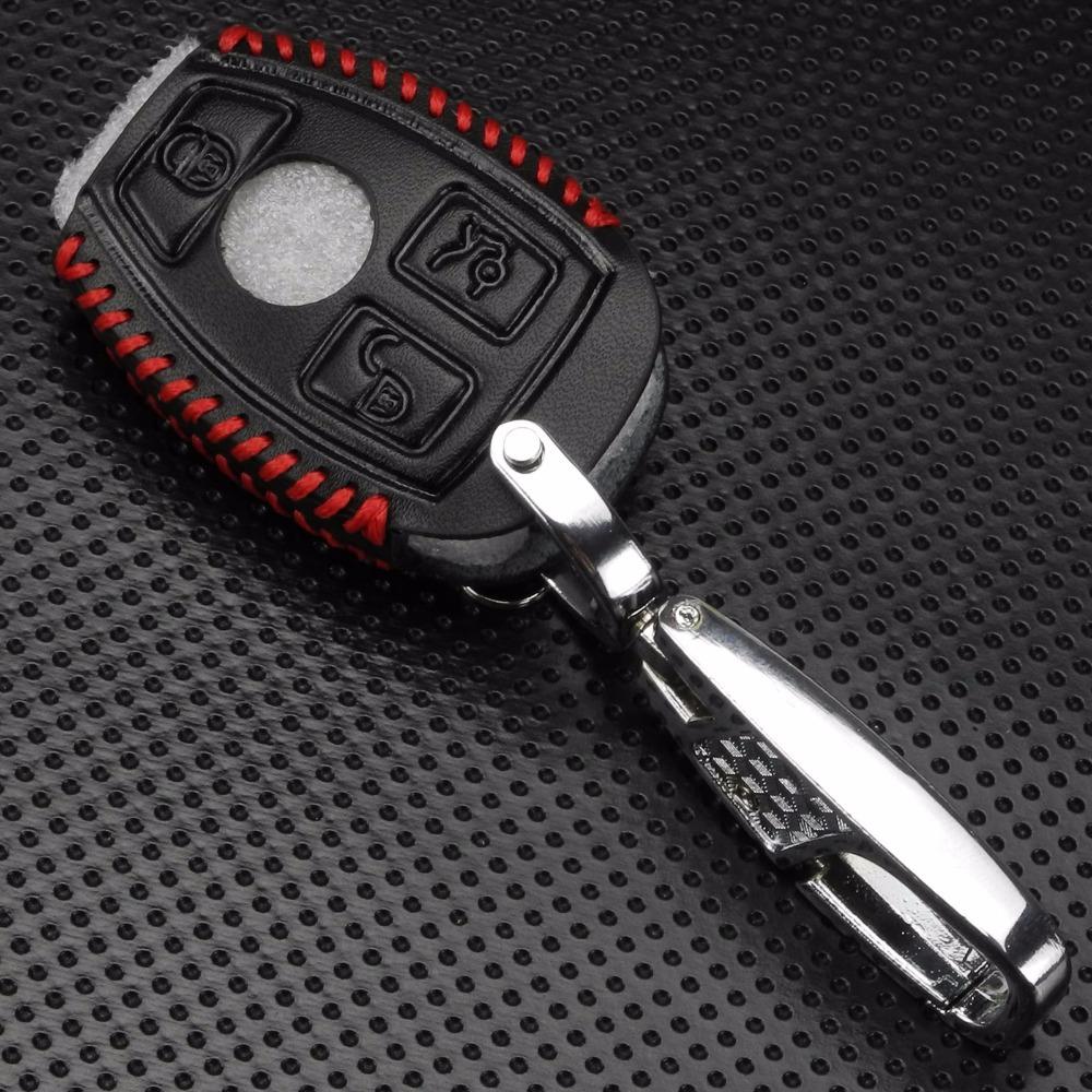 jingyuqin 3B Genuine Leather Men Car Key Bag Case Cover Holder Chain For Mercedes Benz W203 W210 W211 W124 W202 W204 W205 AMG