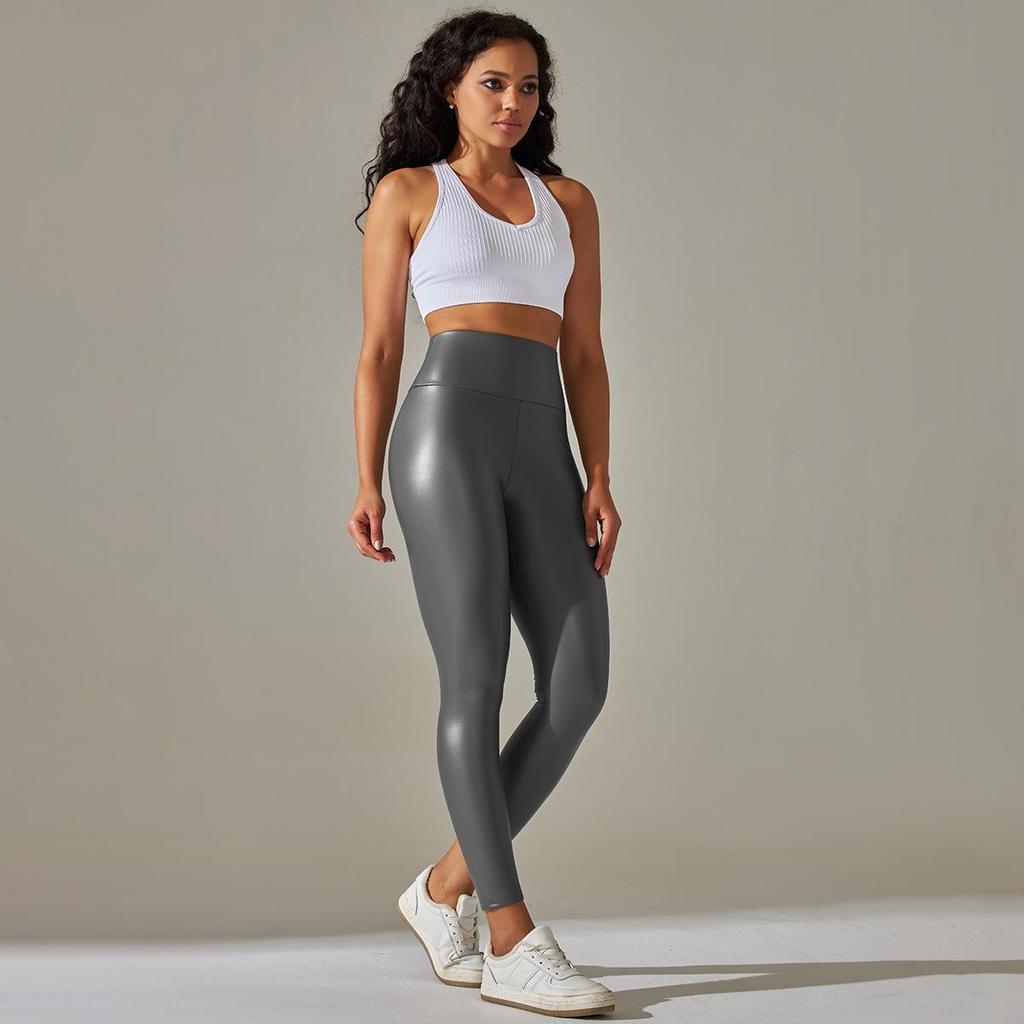 Plus Size High Waist Faux Leather Leggings - Sexy Autumn/Winter Women's Pants