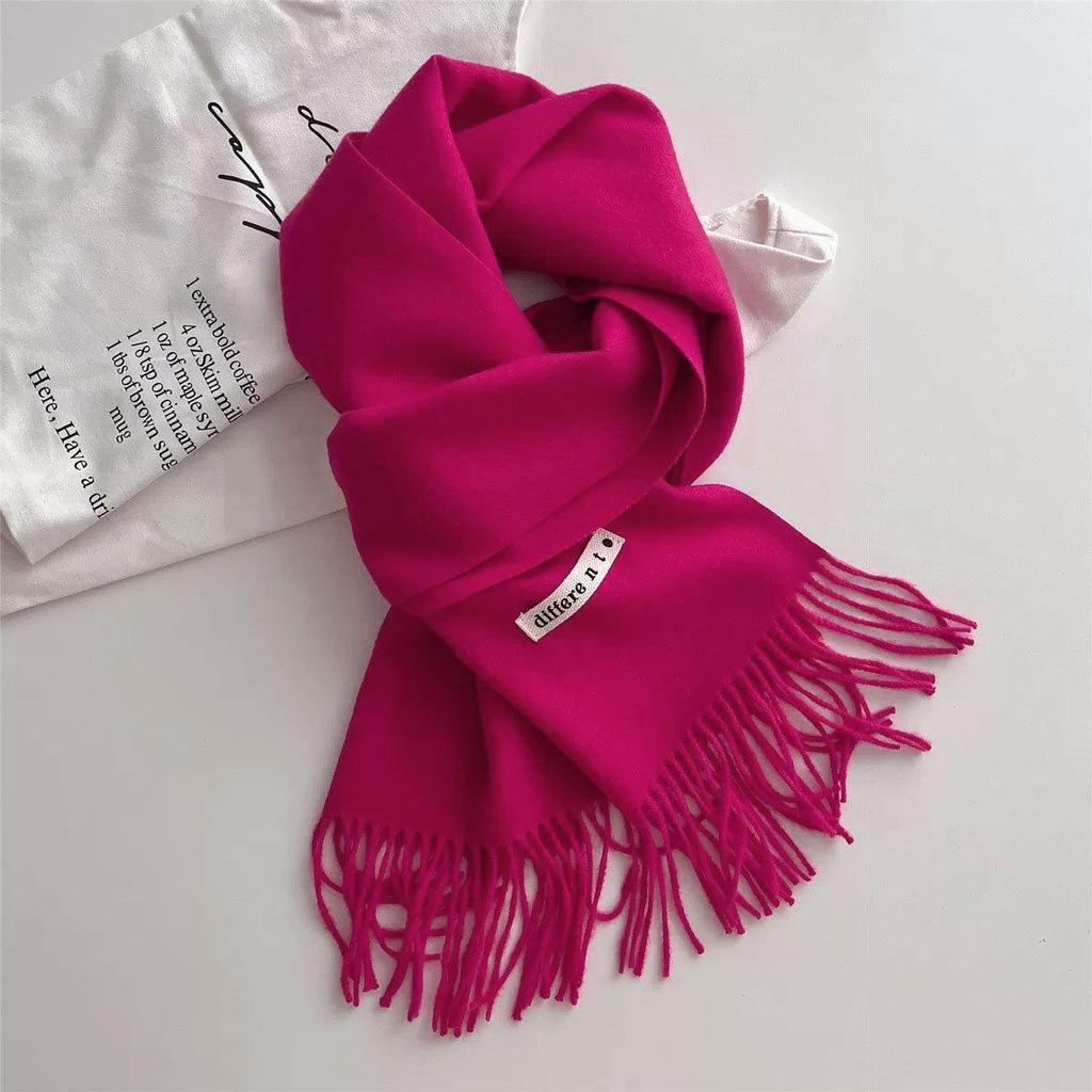 Unisex Ciepły Długi Szalik: Wszechstronny szal w jednolitym kolorze na jesień i zimę