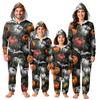 Halloween Print Family Matching Hooded Long Sleeved Zippered Jumpsuit Set
