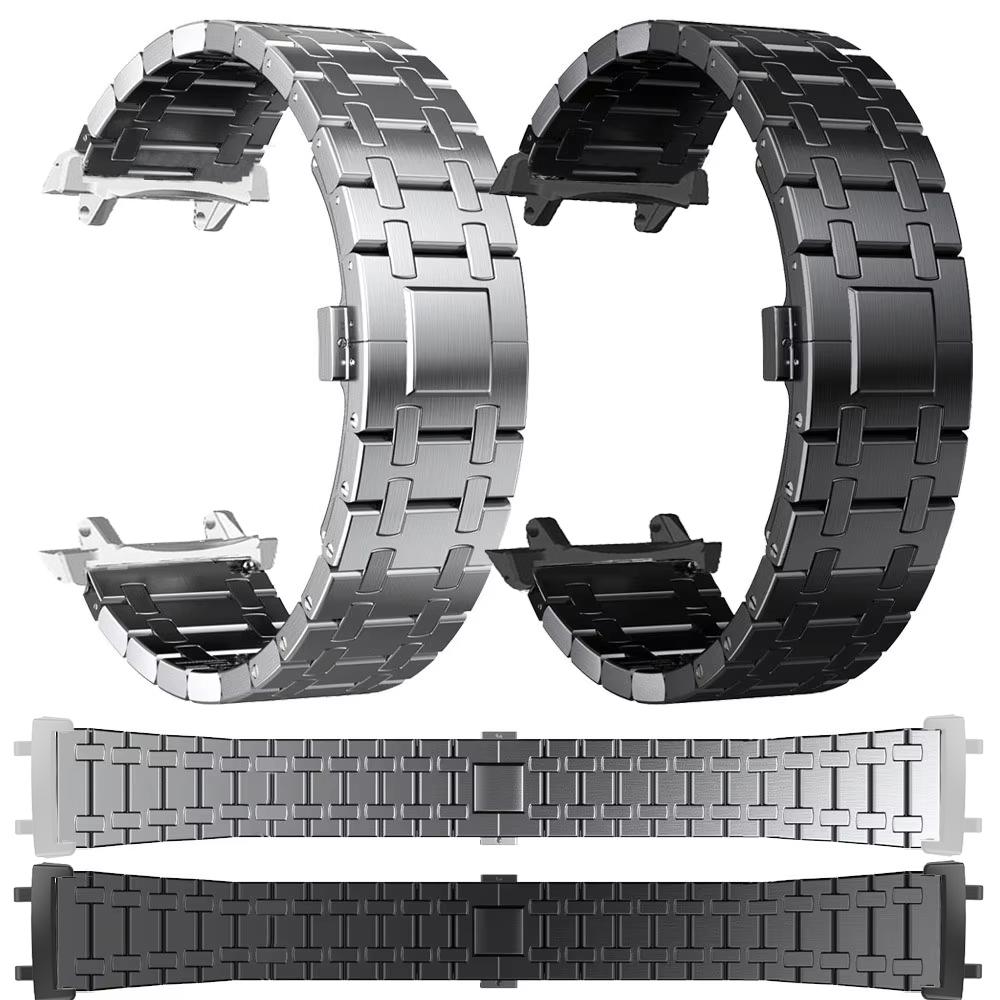 For Huami Amazfit T-Rex 2 Stainless Steel Watch Band with Butterfly Clasp