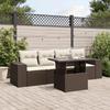 VidaXL Garden Lounge Set with Cushions 5 Pcs Brown Wicker 3268993