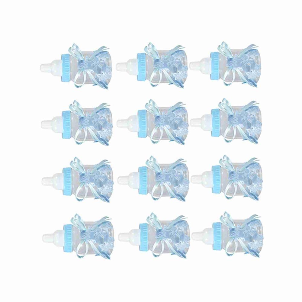 12pcs Plastic Plastic Candy Bottles With Ribbons Milk Bottles  Home Party Decor