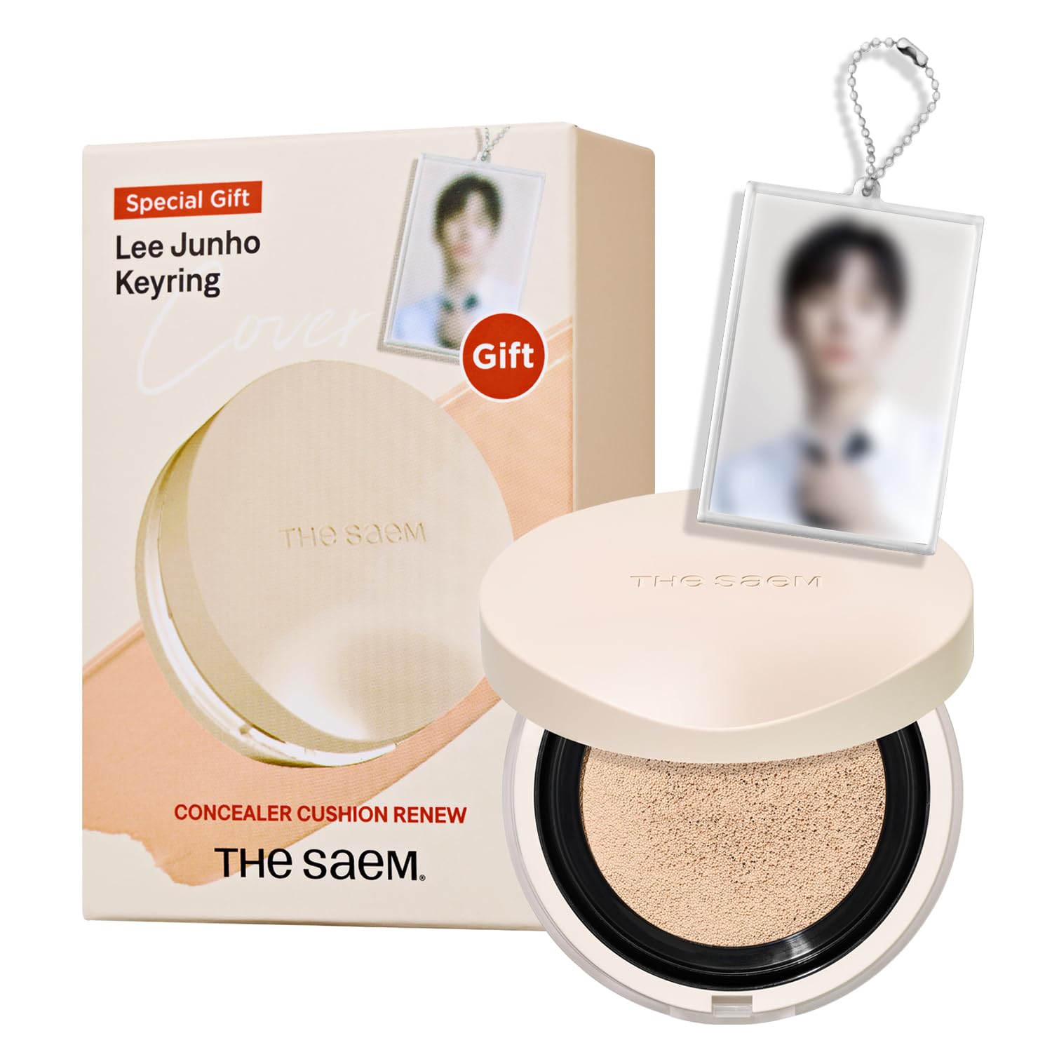 

The Saem Japan Official Cover Perfection Concealer Cushion Renew Natural Beige Junho Photo Key Ring 1248 1.5 [Lee Set]