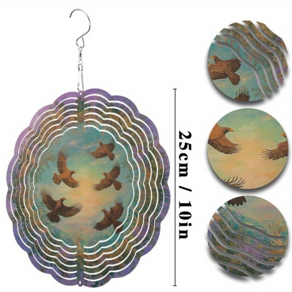 10 Inch Hanging Wind Chime for Outdoor Decor Dynamic Rotating Hook Design Perfect for Balcony Garden Spring Summer Gift Idea