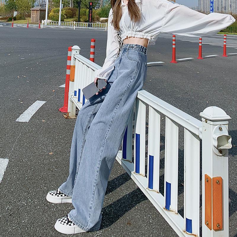 Women's High Waist Light Blue Wide Leg Jeans (Spring 2022 Collection)