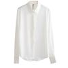 Women's Long Sleeve White Satin Shirt - Spring/Autumn 2026, High-Grade Acetate, Anti-Wrinkle, Perfect for Office Wear