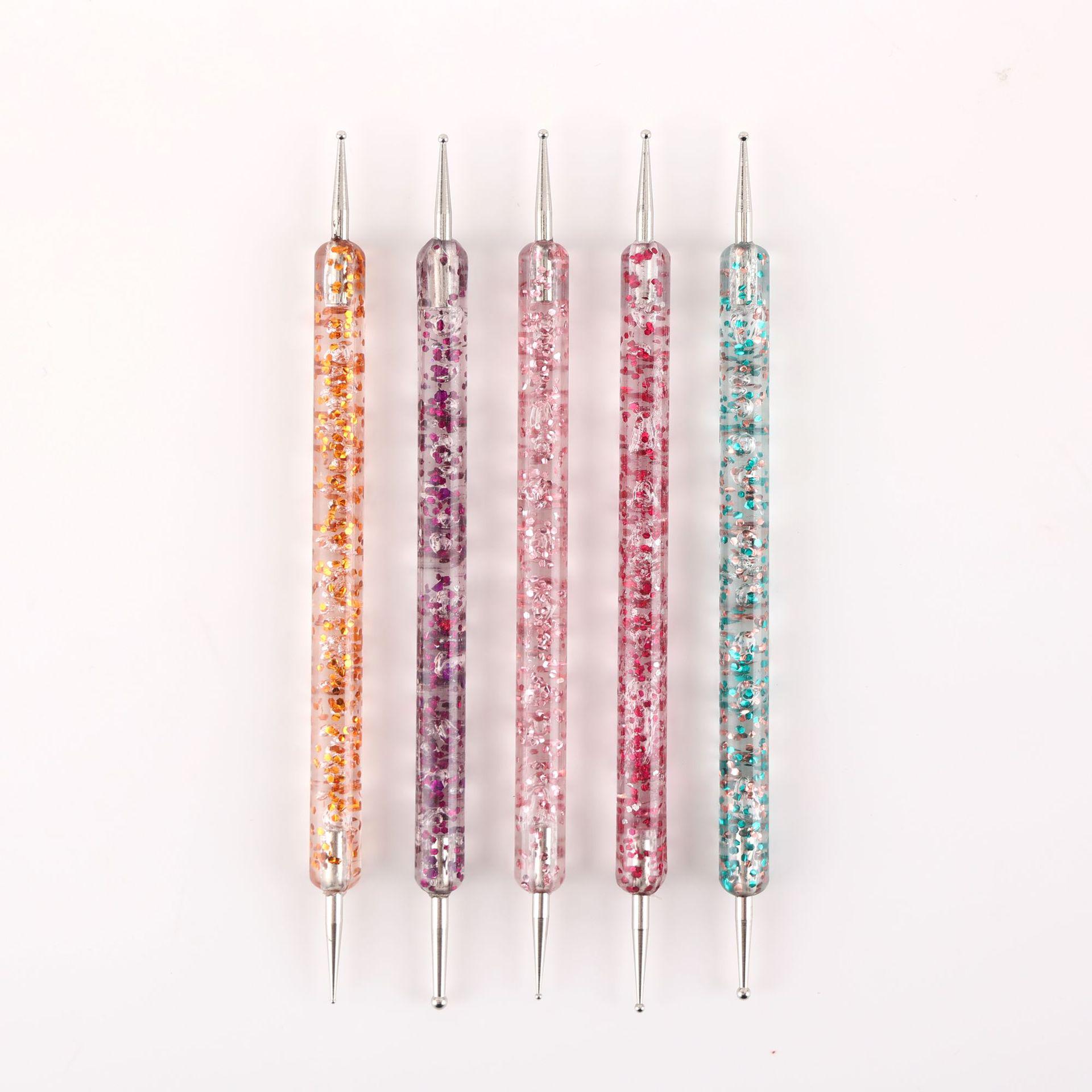 Cross-Border Bestselling Double-Ended Manicure Pen Set: Rhinestone Picker & Acrylic Glitter Nail Art Tool.