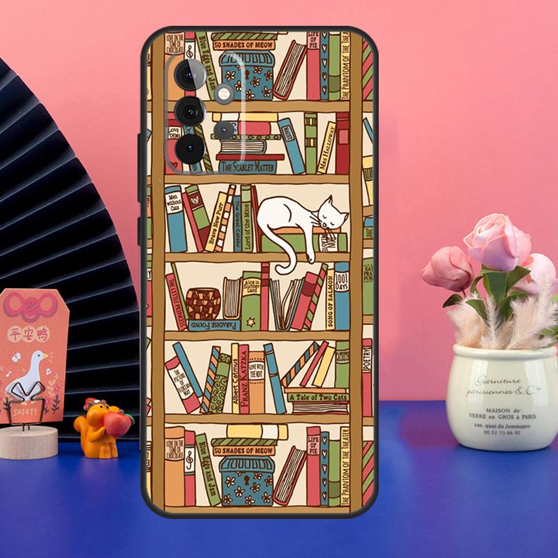 Read Books Illustration Case For Samsung Galaxy A54 A34 A24 A14 A73 A53 A33 A23 A13 A52 A32 A22 A12 A51 A71 Cover