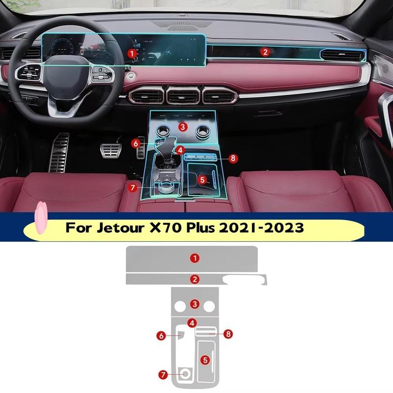 Car Navigation Screen Gearbox Interior TPU Film For Jetour X70 Plus Protection Sticker Anti-scratch Decal LHD RHD