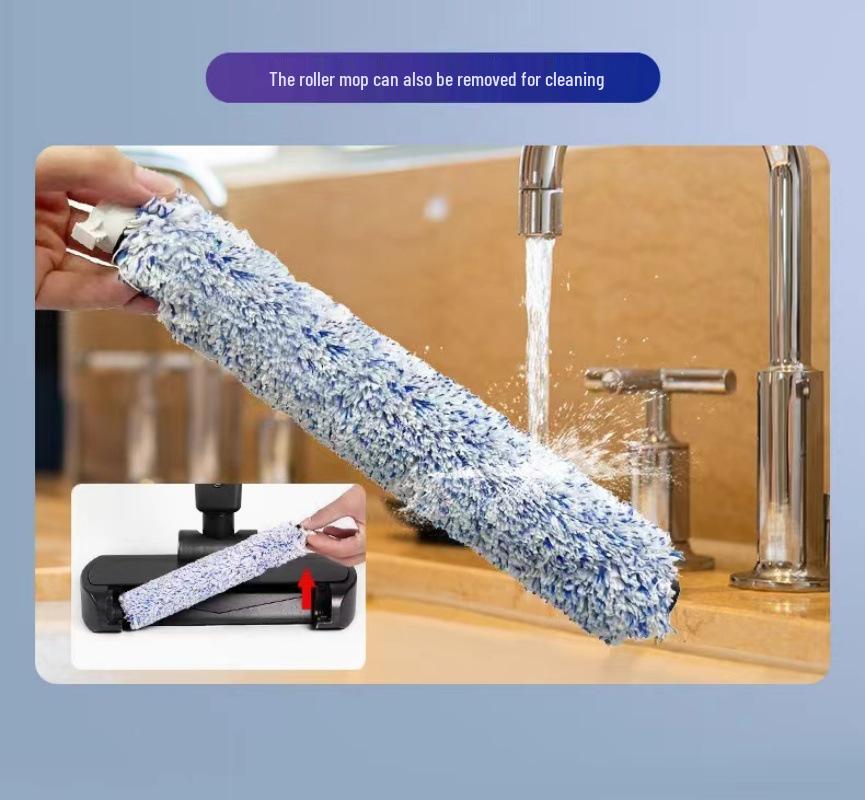 Mopa Elétrica Sem Fios & Limpador de Chão: Varredura, Aspiração, Esfregação, Lavagem, Uso Duplo