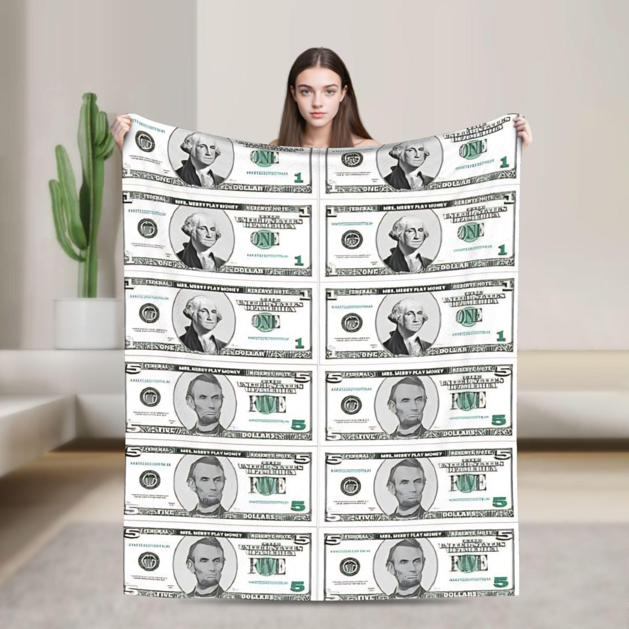 

Soft Blanket Travel Office Play money Throw Blanket Flannel Bedspread For Outdoor Print Sofa Bed Cover 75x90cm