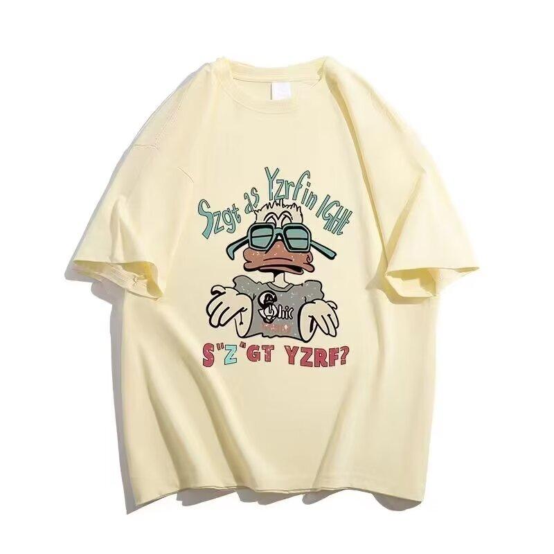 Neues kurzärmliges T-Shirt für Herren im Sommer, Trend im koreanischen Stil, schlichtes Oberteil mit halben Ärmeln, lockeres, lässiges Marken-T-Shirt im Hongkong-Stil