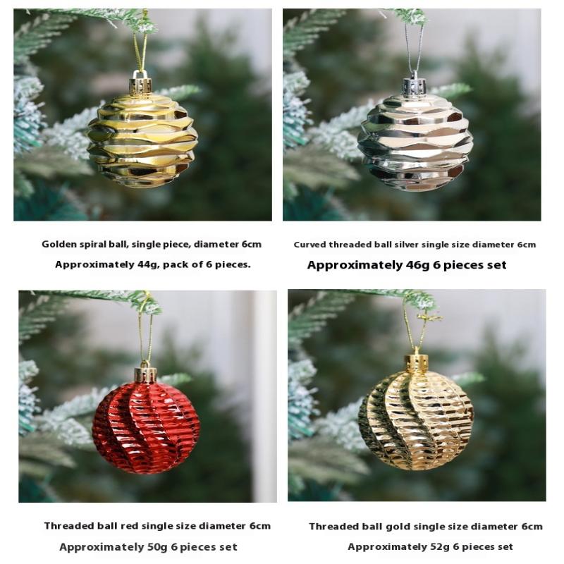 6Pcs/Set Christmas Ball Champagne Pumpkin Ball Xmas Decorative Hanging Ornaments Party Christmas Spheres Pendant