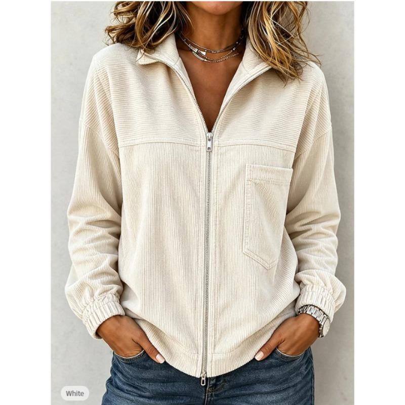 Women S Corduroy Jacket Autumn Casual Solid Color Ladies Outerwear
