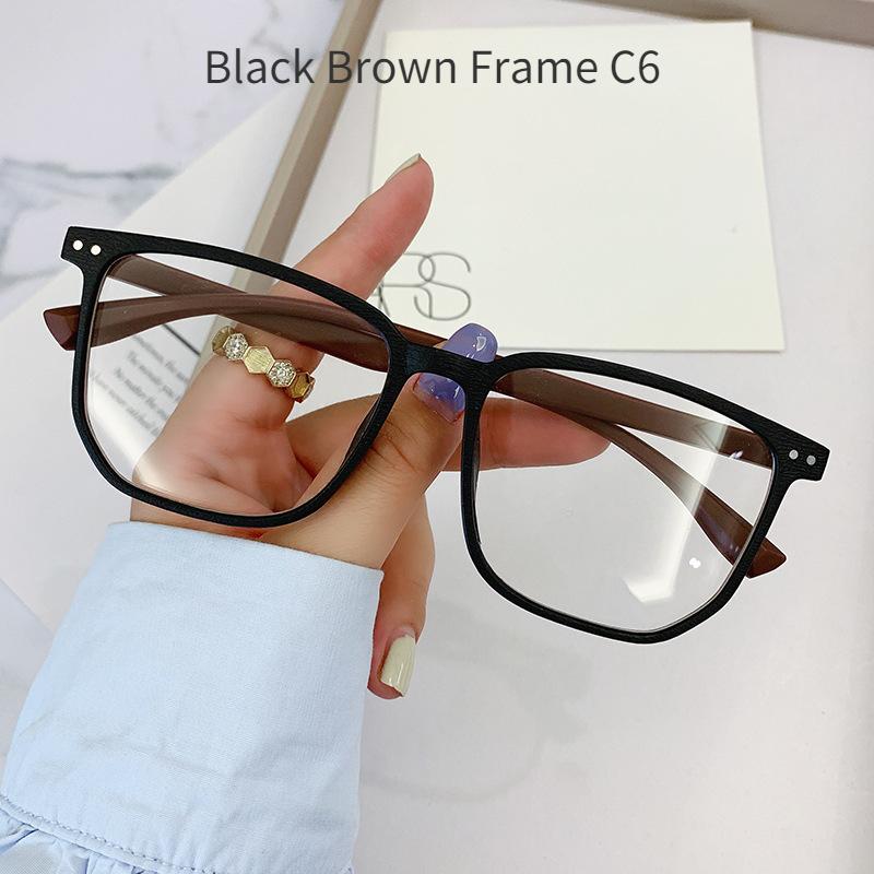 Ultralight Korean Style Photochromic Myopia Glasses for Men And Women Vintage Square Frame Intelligent Prescription Eyewear