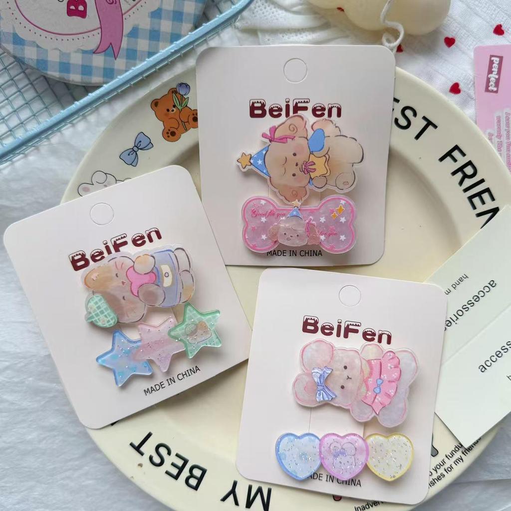 Cute Animal Acrylic Hair Clip for Women & Kids, Dopamine Girl Bangs Side Clip