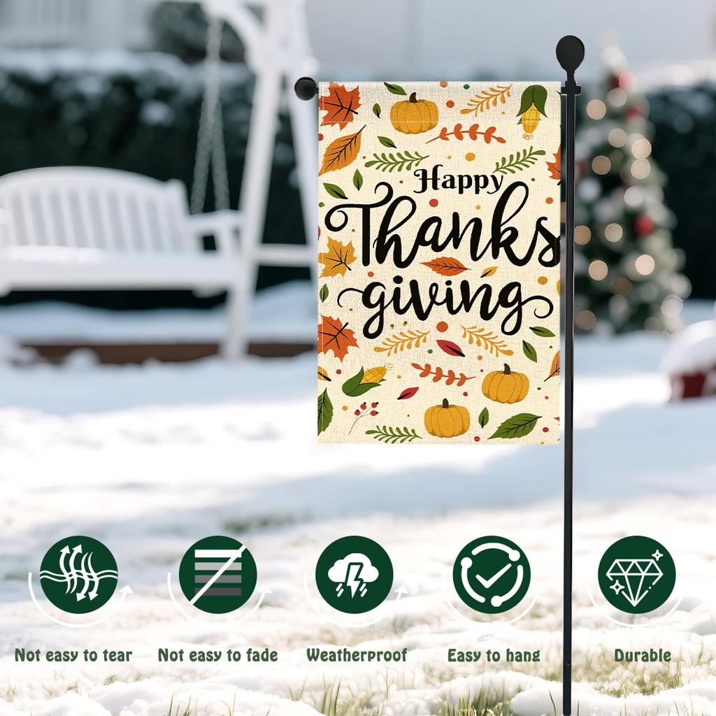 Thanksgiving ThemeGarden Flag 12x18 Inch Double Sided for Courtyard Outdoor Welcome Flag Decoration (Excluding Flagpole)