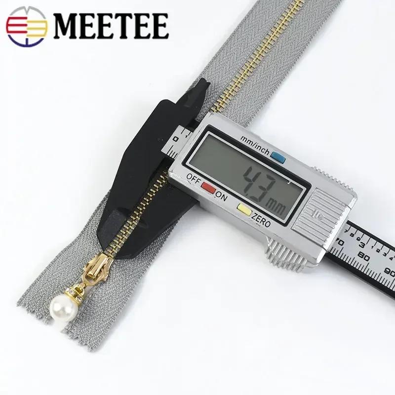 5 Piezas Cremalleras Metálicas Meetee #3 15/18/20/25/30cm Cierre de Cremallera de Extremo Cerrado para Coser Chaqueta Abrigo Decoración Reparación de Cremalleras Accesorios DIY