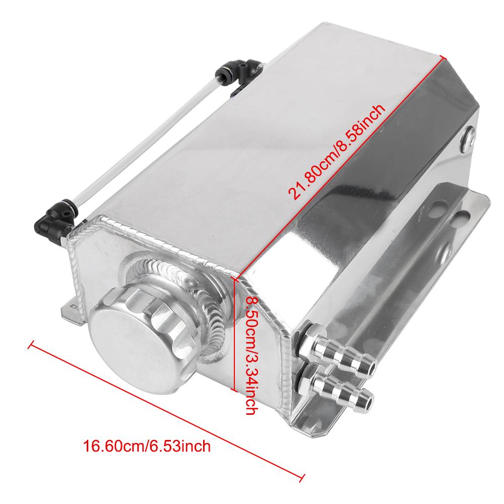 Auto Accessories Aluminum Alloy Car Oil Catch Tank 2L Overflow Reservoir Tank Fuel Gas Catch Can Coolant Radiator Universal
