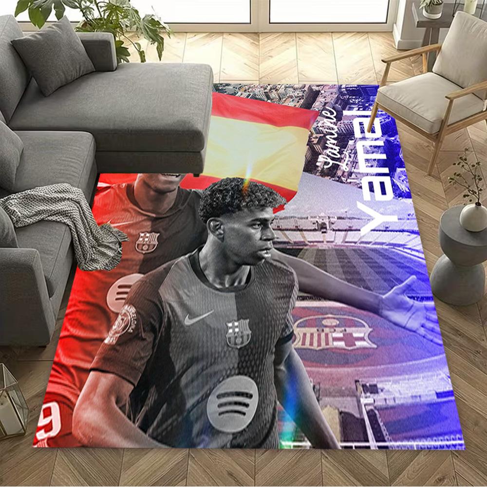Yamal's Future Football Floor Rug Office Rug Suitable for Decorate room Dormitory Game Room Dining Room Anti-slip Rug Decorate Offices Gift for