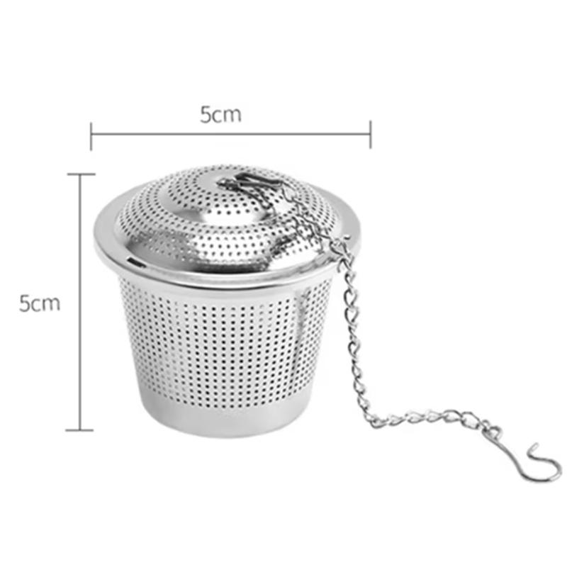 Stainless Steel Cooking Spices Infuser Fine Mesh Loose Tea Herbal Strainer Filter With Extended Chain Kitchen Accessories