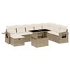 VidaXL Garden Lounge Set with Cushions 9 Pcs Beige Braided Resin 3275028