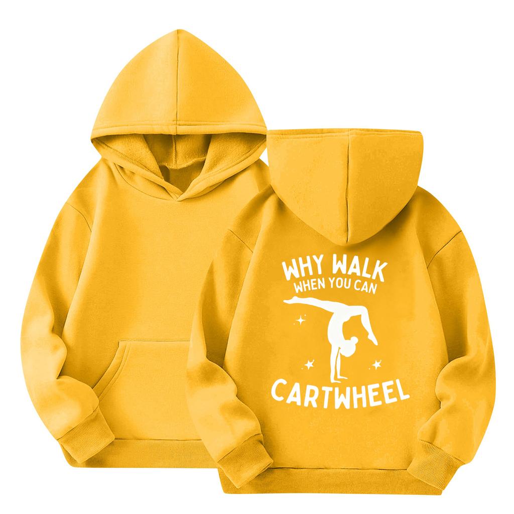 Children's Casual Round Neck Printed Pullover Long-sleeved Hooded Sweatshirt Top