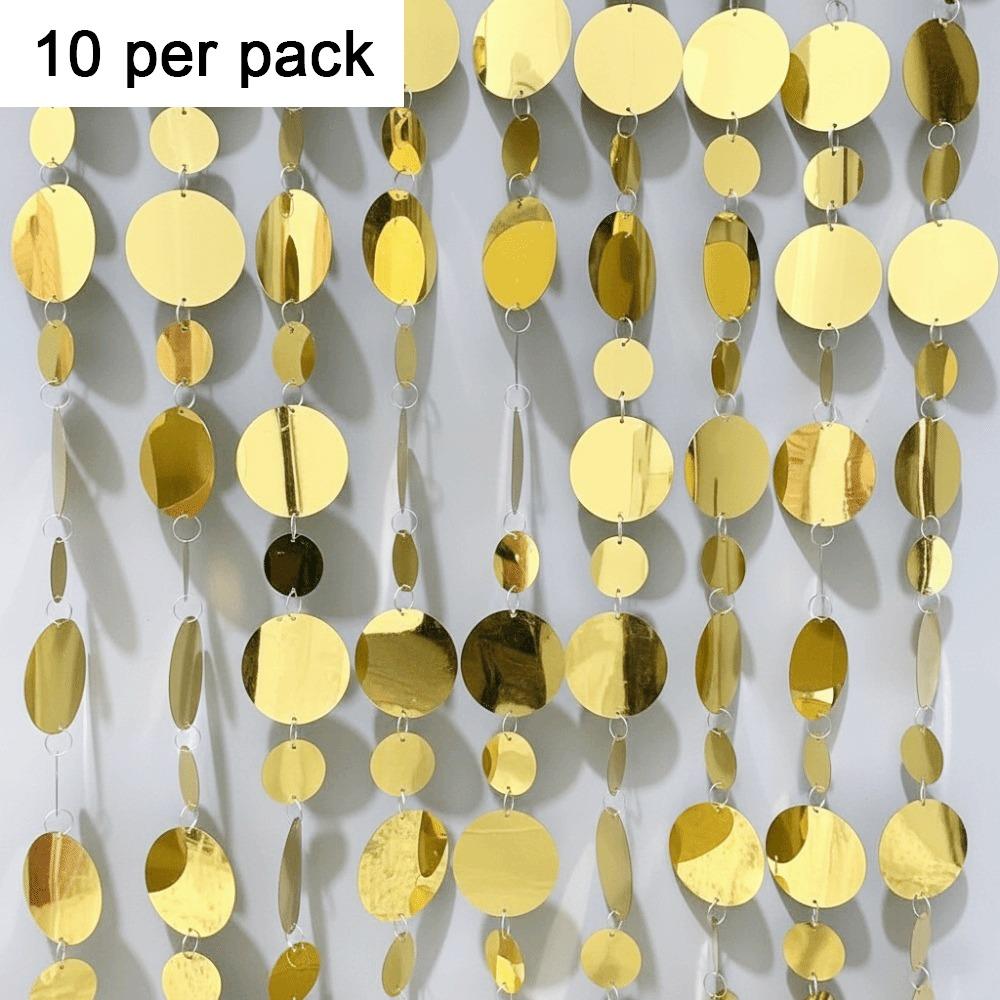 Runde Paillettenform Pailletten Hängende Folienvorhänge 100cm Länge 10 Stück Menge Paillettenperlenketten Kunststoffmaterial