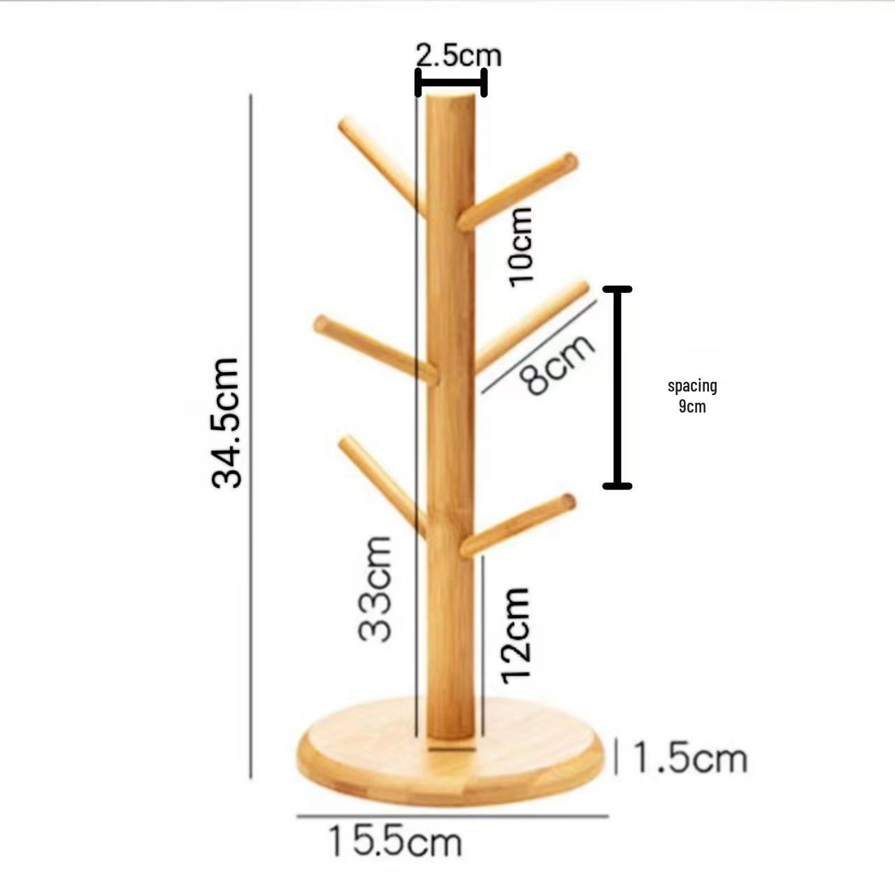 Tree-Shaped Mug and Wine Glass Holder with Key and Jewelry Rack