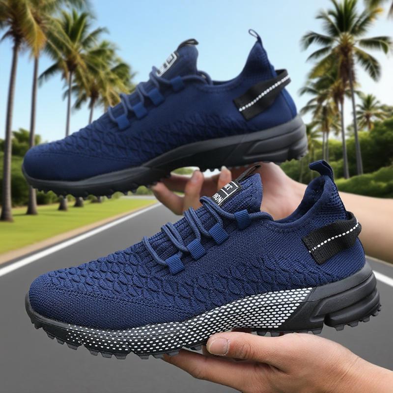Men's Casual Running Shoe Fashionable Lightweight Fitness Breathable Sneakers Anti Slip Lace Up Quick Drying Summer Tennis Shoes