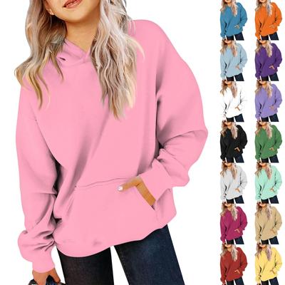 Children's Hoodie Boys And Girls Solid Color Long-sleeved Hooded Pocket Hoodie