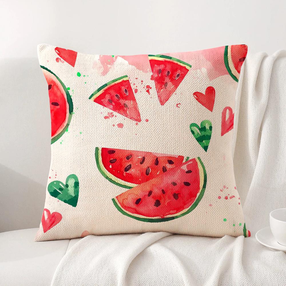 Sunshine Fruit Farm Cushion Cover Natural Linen Organic Fabric DoubleSided Printing Sofa Home Decor Breathable Bed Pillow