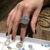 Exaggerated Personality Flower Full Diamond Ring Index Finger Femininity Trendy Ring Atmospheric Ring