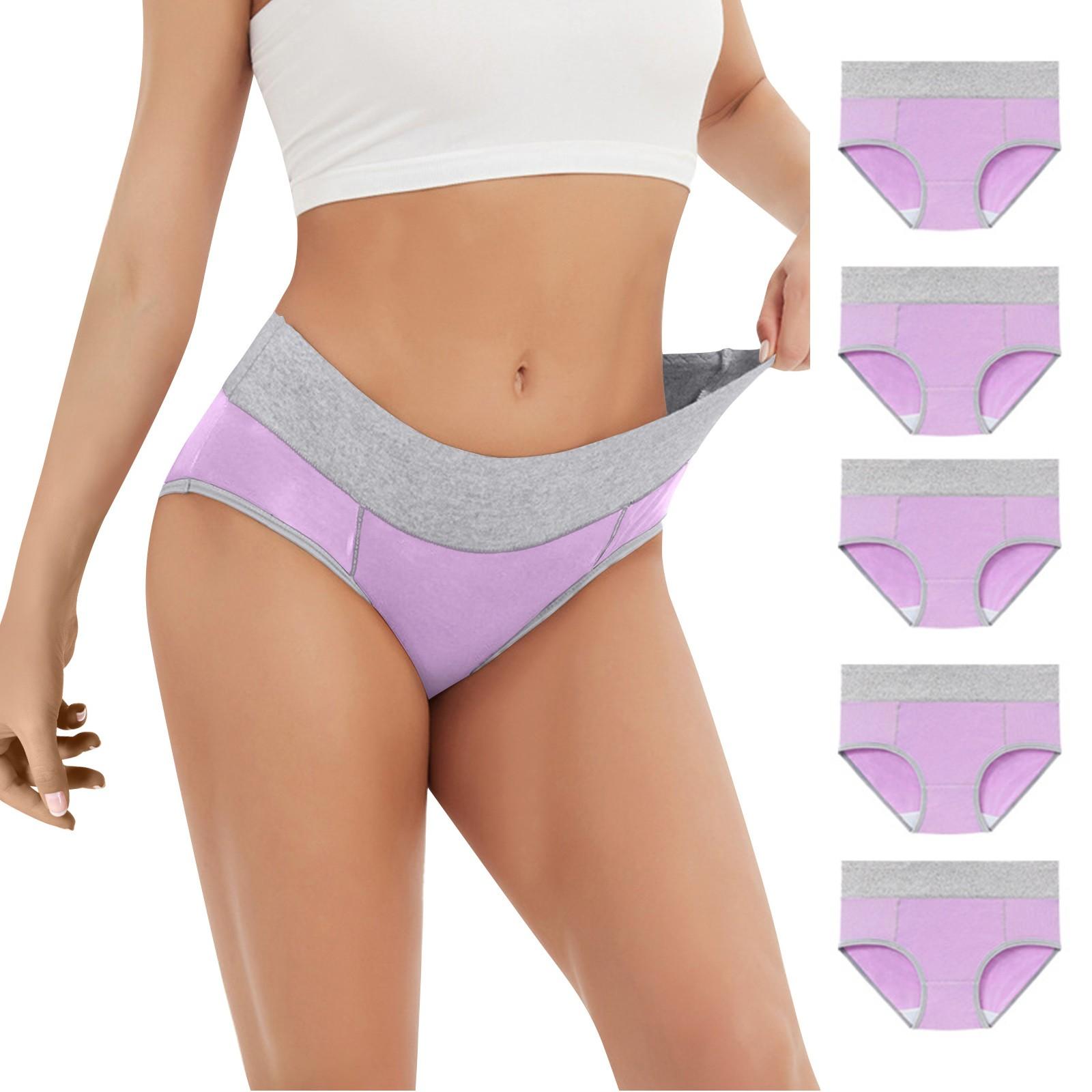 

Женские хлопковые брюки большого цвета с высокой талией, 5 шт., нижнее белье с приподнятыми бедрами M