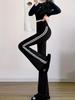 Women's Versatile Side Stripe Sport Flared Pants - Spring/Autumn Loose Wide-Leg Casual Trousers