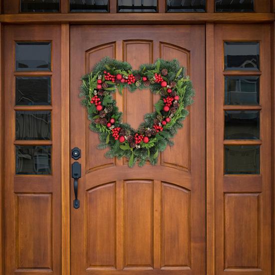 Wreath Frame Solid Wall Hanging Metal Heart Shaped Wire Wreath Form for Home Decor