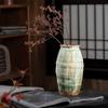 Wabi-Sabi Zen Vintage Ceramic Vase for Flower Arrangement - Coarse Pottery Ornament for Living Room or Dining Table.