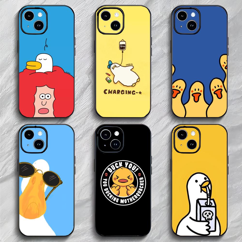 Cute Cartoon Duck Silicone Art Phone Case Phone Case Soft Packaging Lightweight For iPhone17 16 15 14 13ProMax