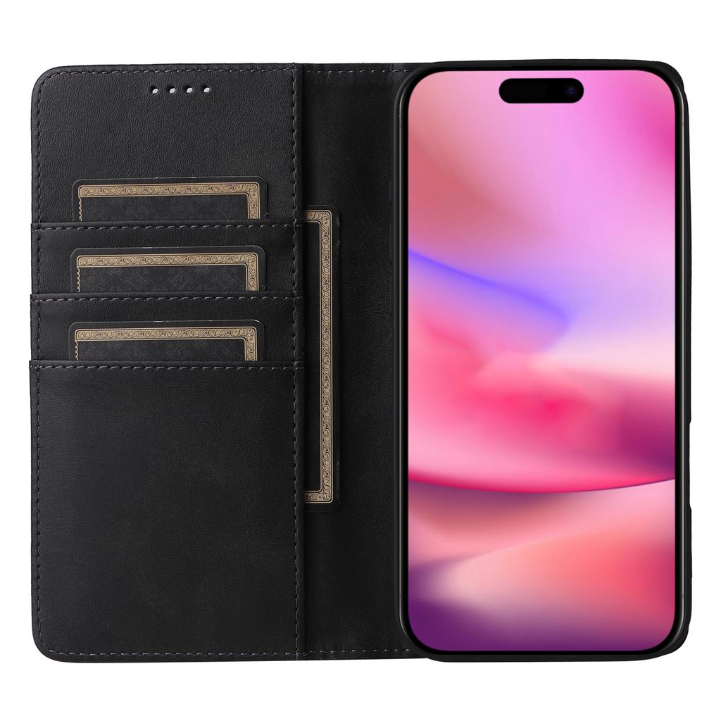 For iPhone 16 Case RFID Blocking Leather Phone Cover Magnetic Closing