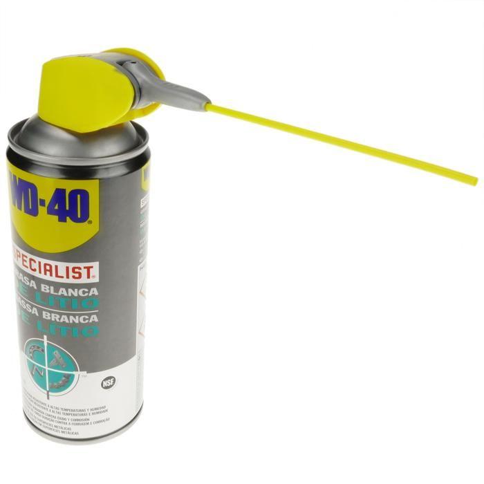 Lubrifiant wd40 modele au lithium en spray - 400 ml - Blanc