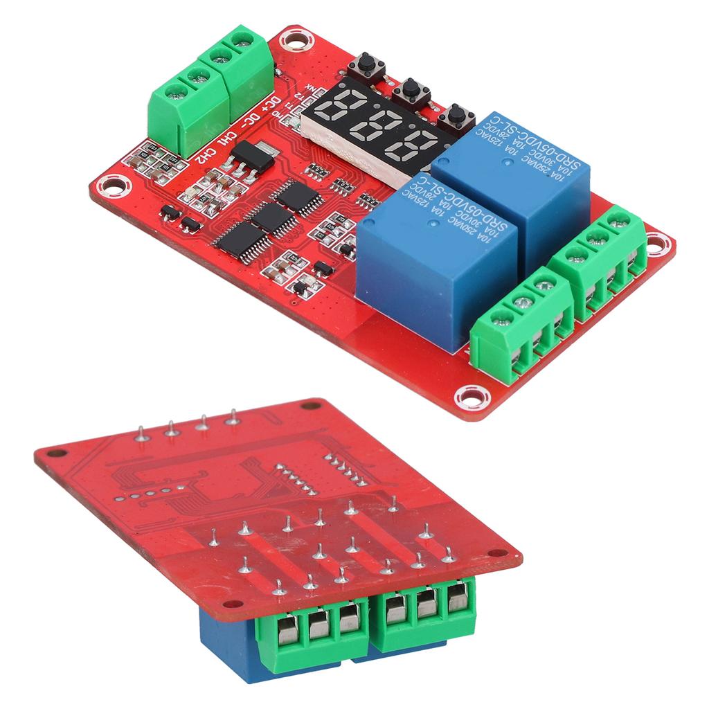 Time Delay Relay Multi Functional 2-Channel Self Lock Cycle Timing Module Board